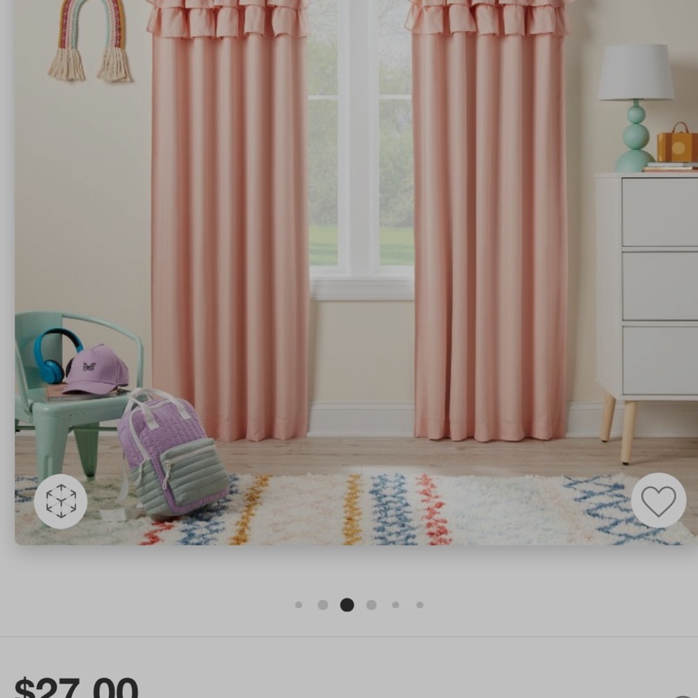 Target Pink Ruffled Curtains TWO panels